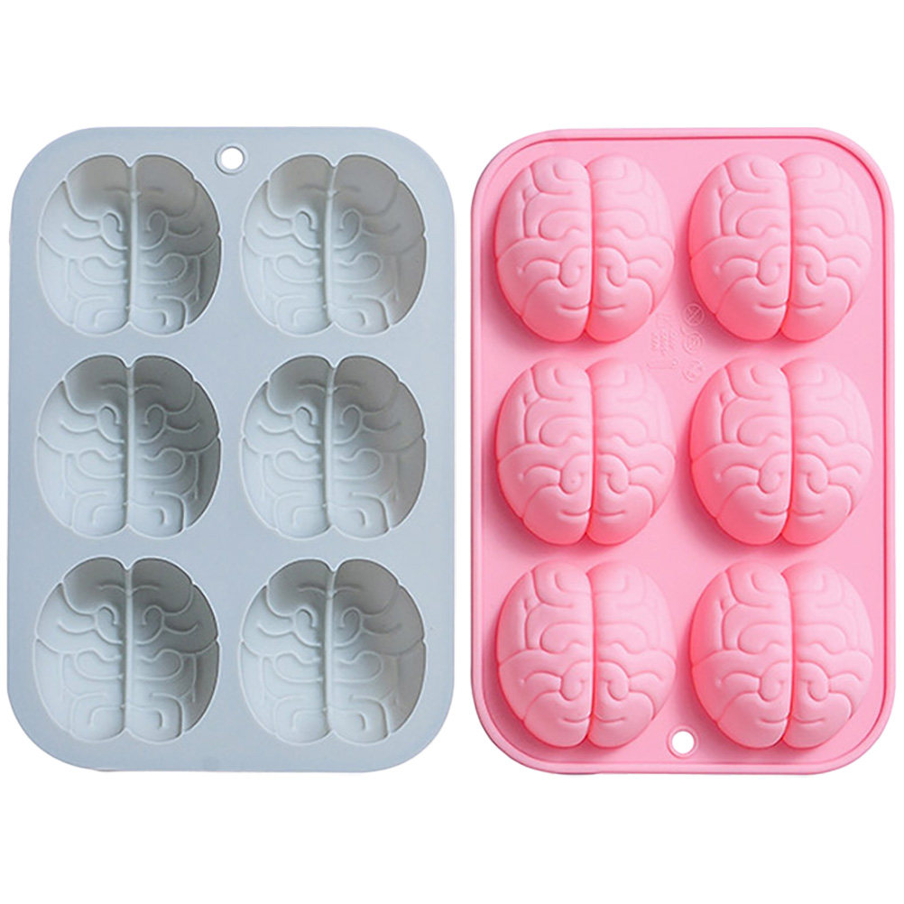 Kitchen Baking Molds - 2Pcs Silicone Brain Mold Chocolate Flexible