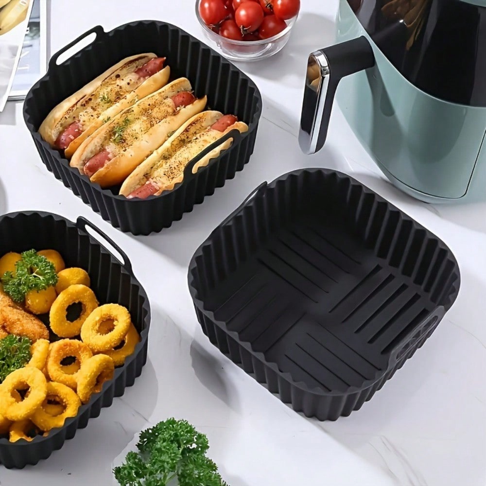 Kitchen Baking Store - 1pc Reusable Silicone Air Fryer Liner,