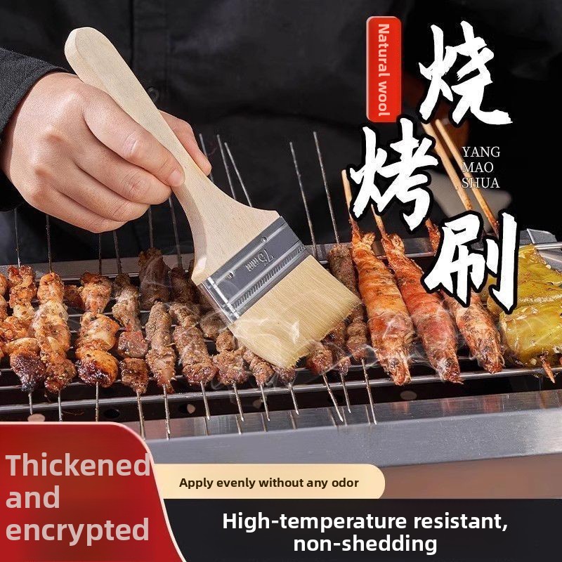 Wooden Handle Wool Brush Soft  - Kitchen Baking Brush review and price