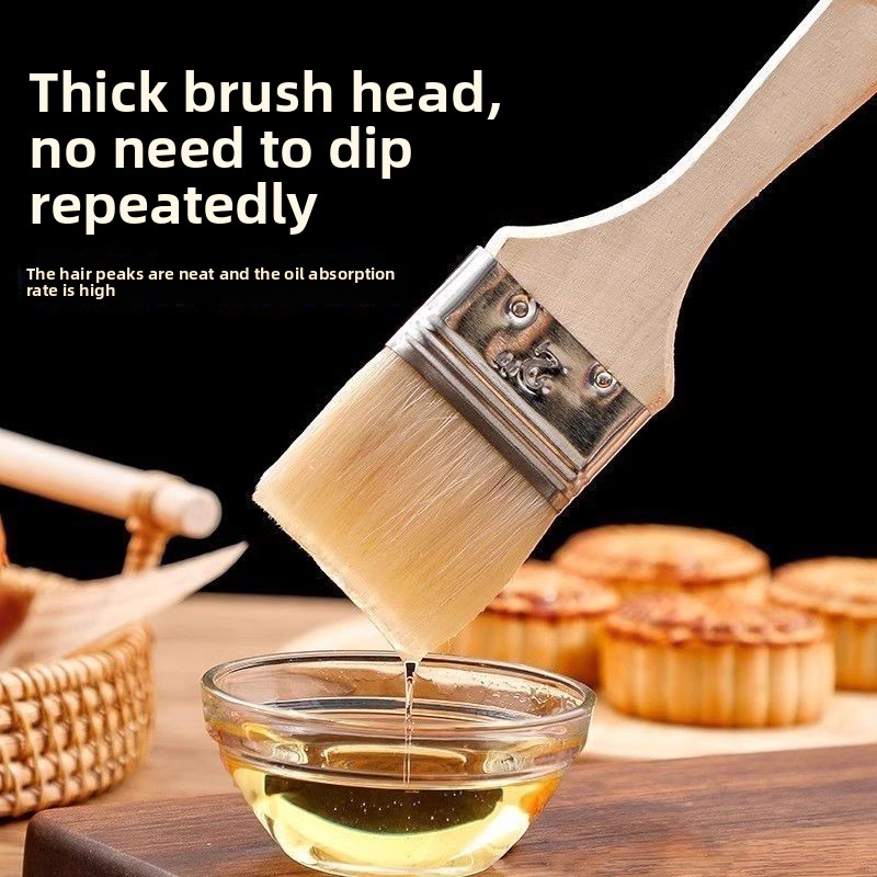 Wooden Handle Wool Brush Soft  - Kitchen Baking Brush review and price