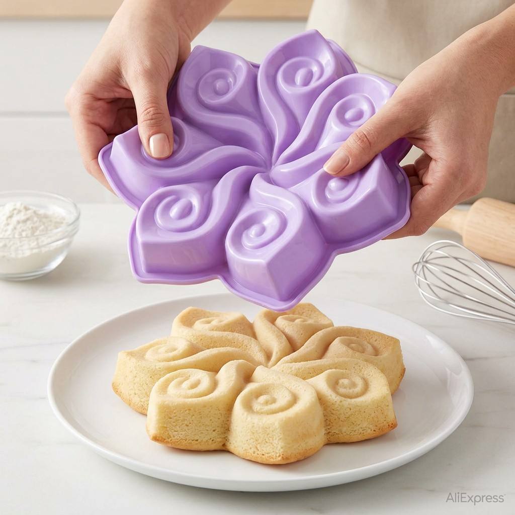 Large Flower Silicone Cake Mol - Kitchen Baking Store review and price