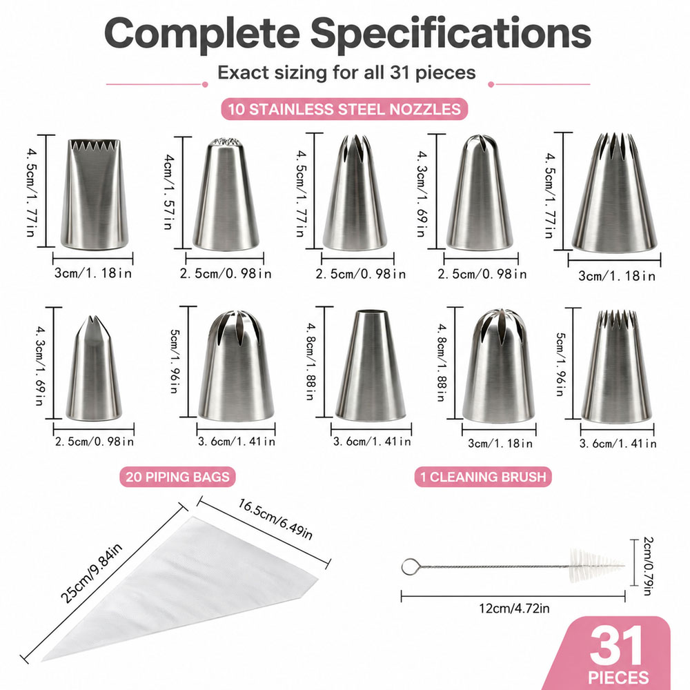31Pcs Cake Decorating Piping T - Piping Bag Disposable review and price
