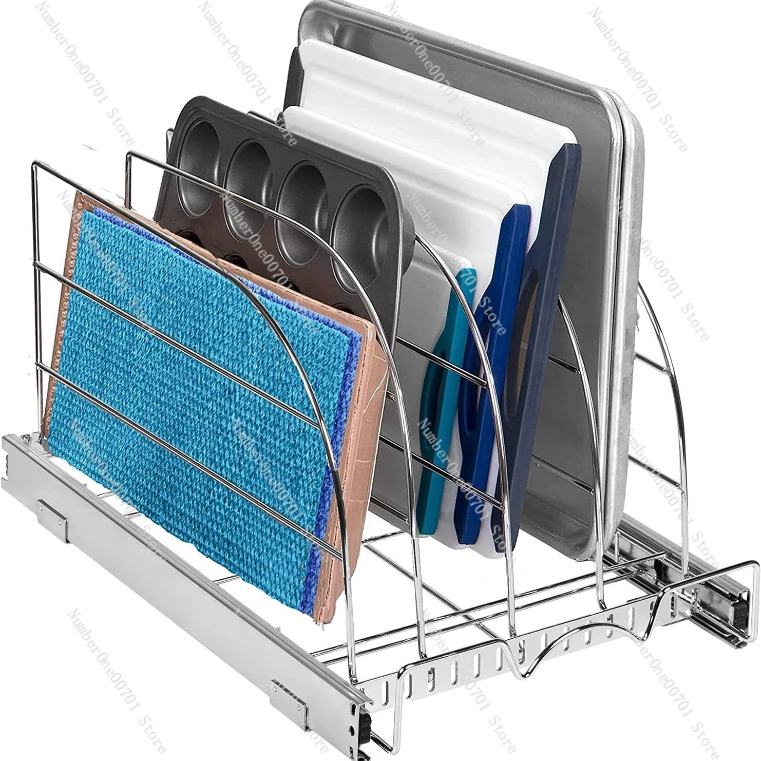Slide-Out Kitchen Cabinet Orga - Kitchen Cabinet Baking Sheet Organizer review and price