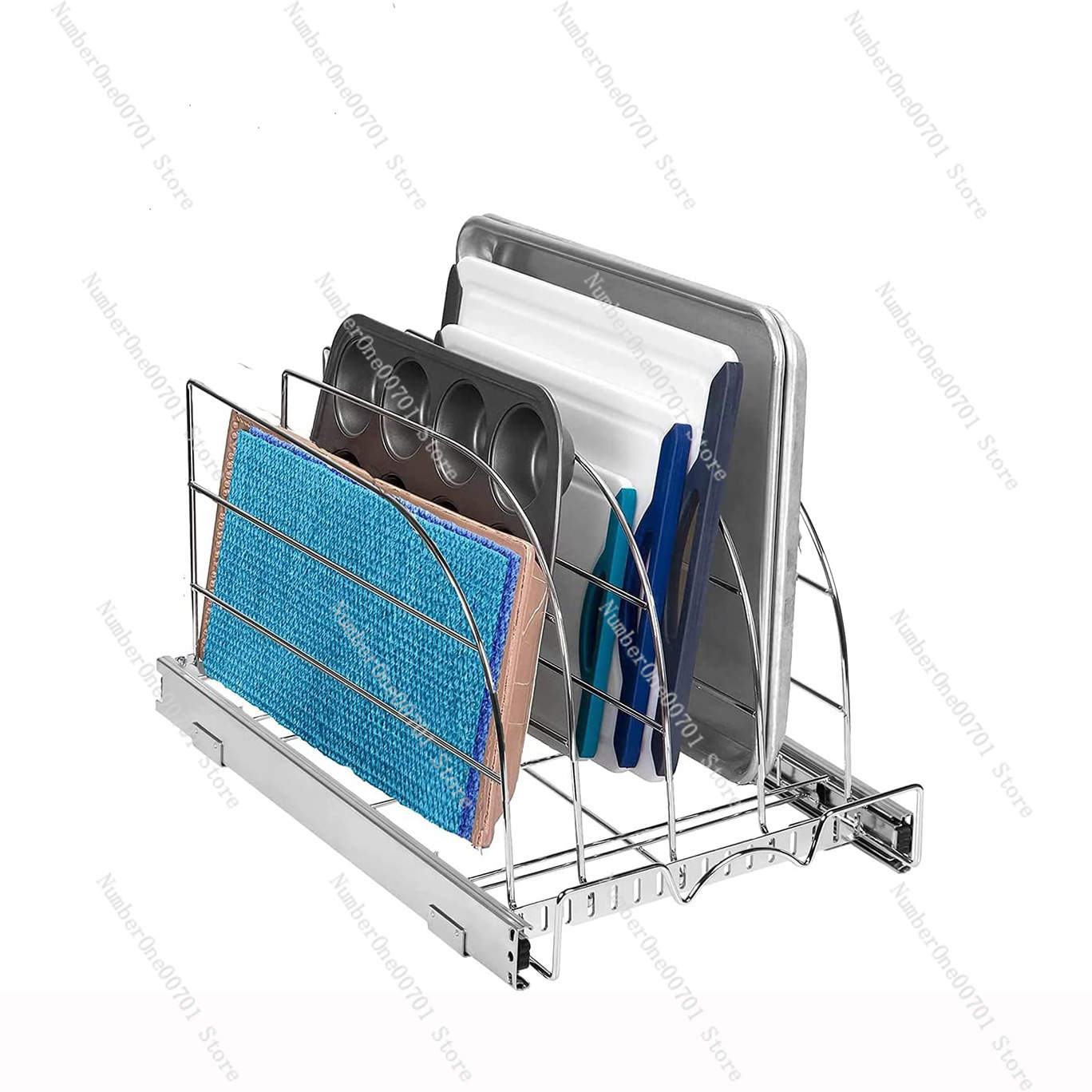 Slide-Out Kitchen Cabinet Orga - Kitchen Cabinet Baking Sheet Organizer review and price