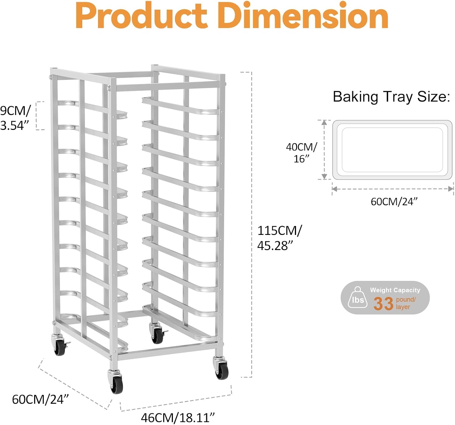 Commercial Stainless Steel Bak - Kitchen Baking Trolley review and price