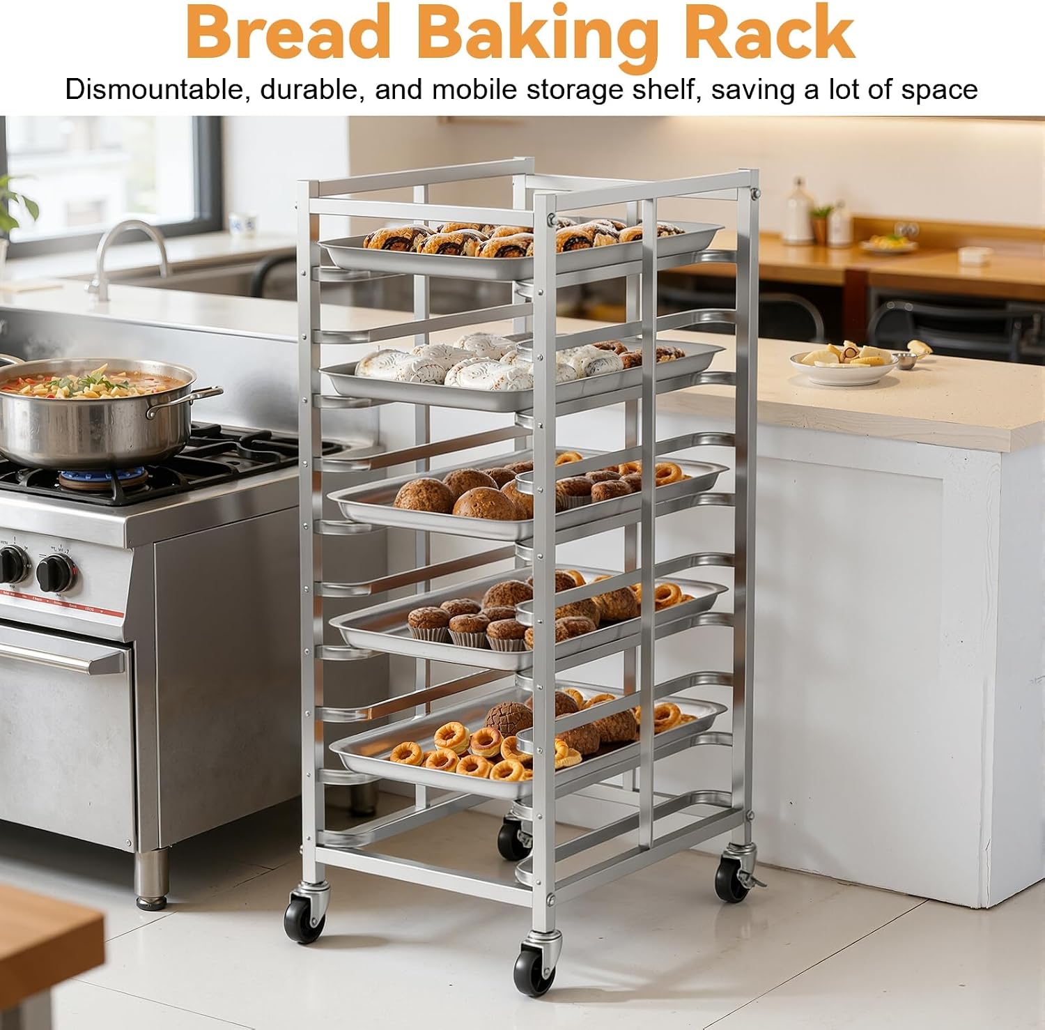 Commercial Stainless Steel Bak - Kitchen Baking Trolley review and price