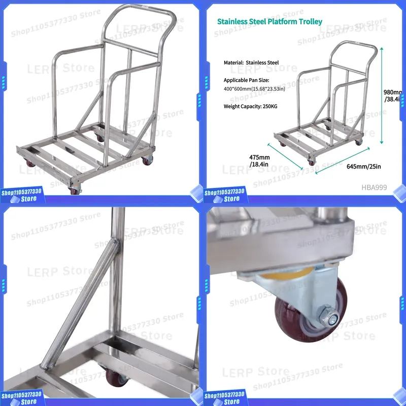 980x645x475mm Stainless Steel  - Kitchen Baking Trolley review and price