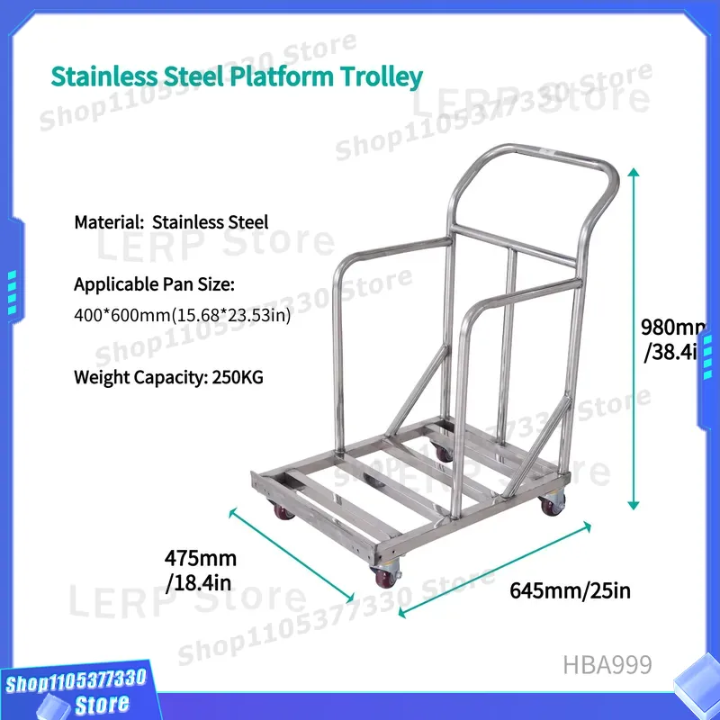 980x645x475mm Stainless Steel  - Kitchen Baking Trolley review and price