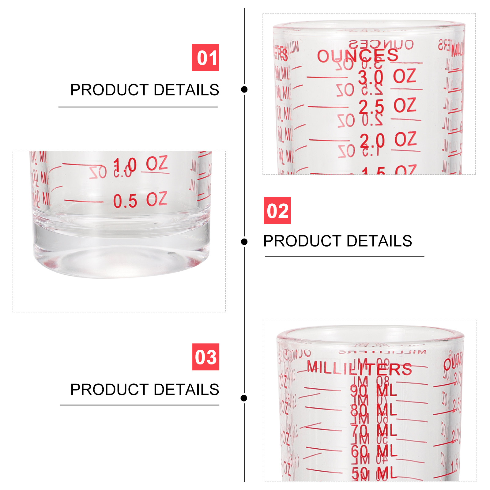 3Pcs Glass Measuring Cups Set  - Kitchen Baking Area review and price