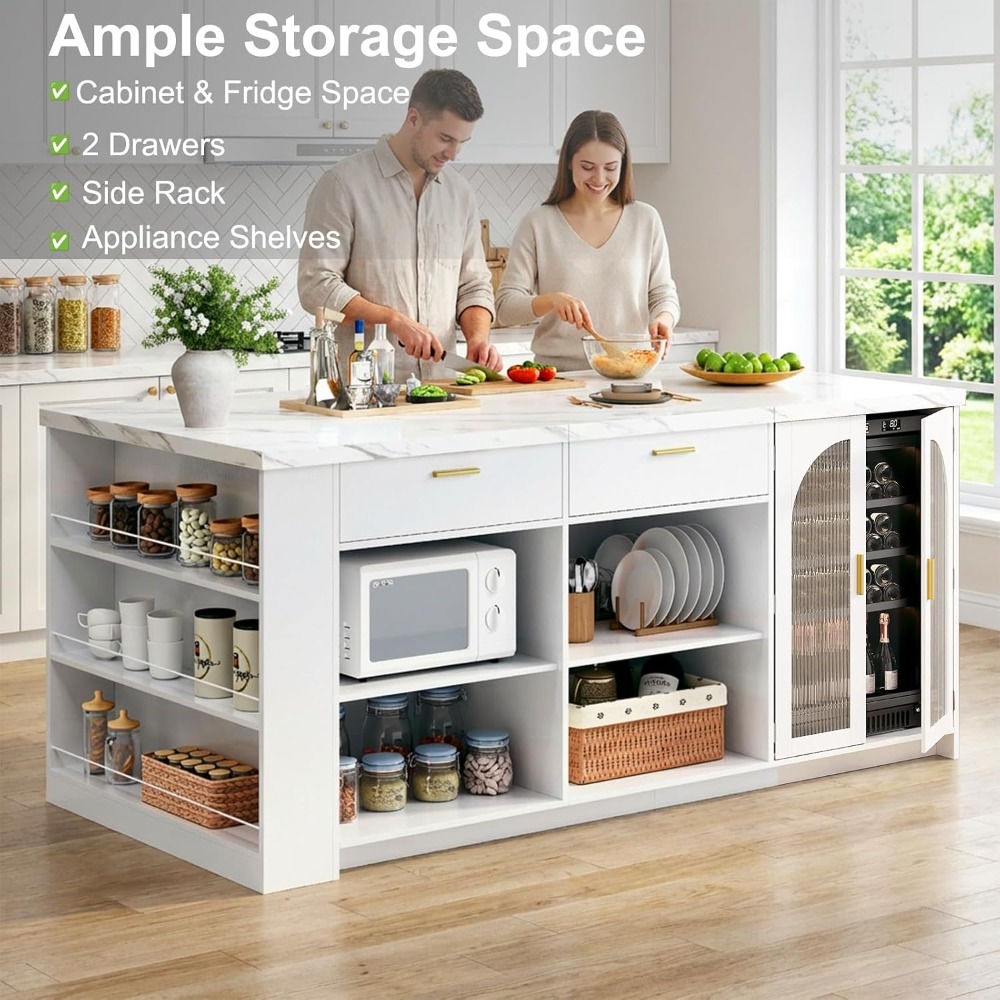 71' Large Kitchen Island with  - Kitchen Queen review and price
