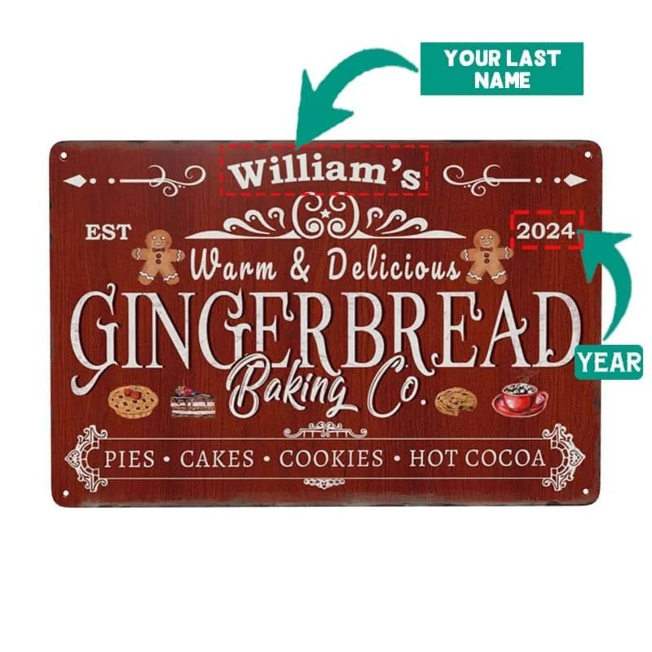 1pc Personalized Gingerbread B - Kitchen Baking Area review and price
