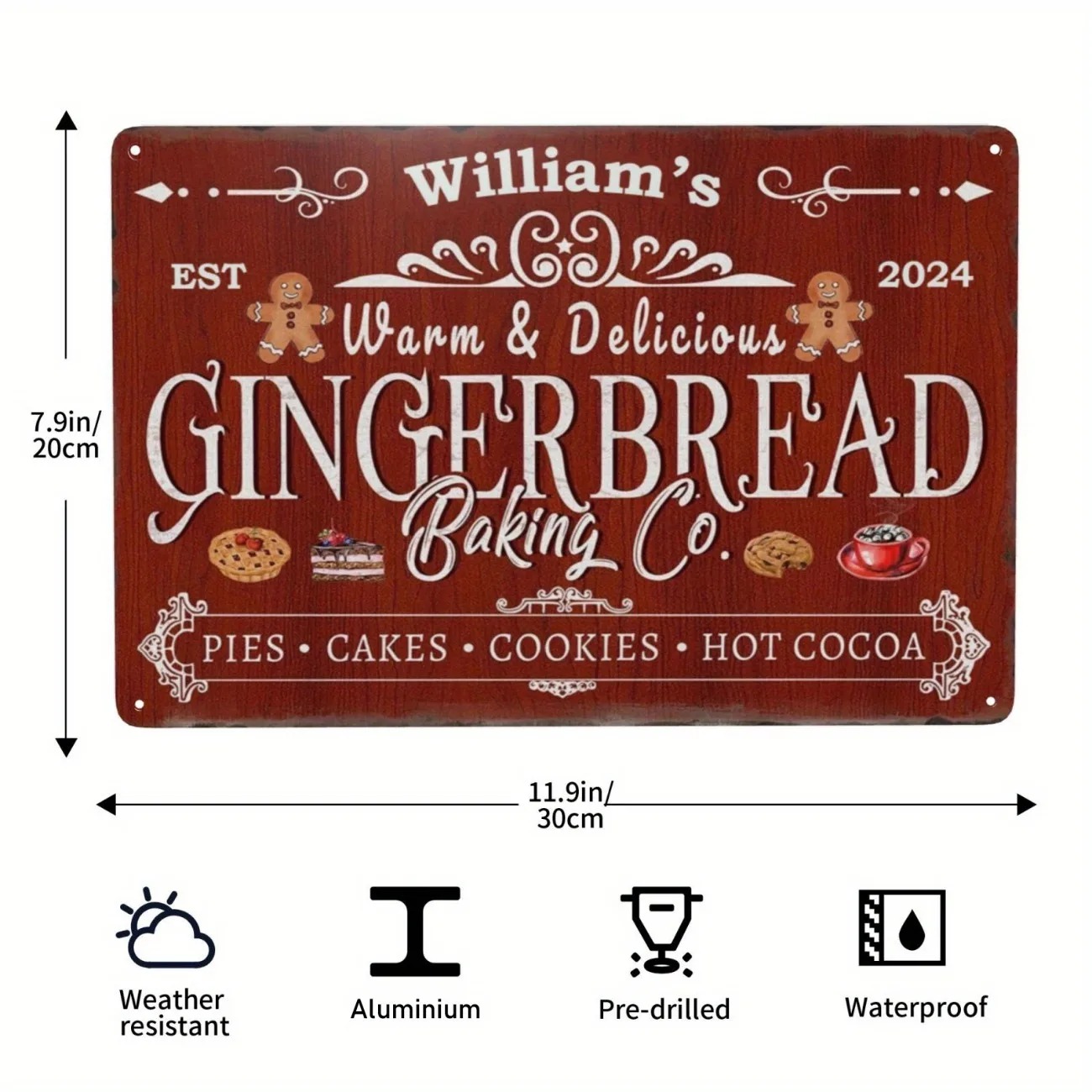1pc Personalized Gingerbread B - Kitchen Baking Area review and price