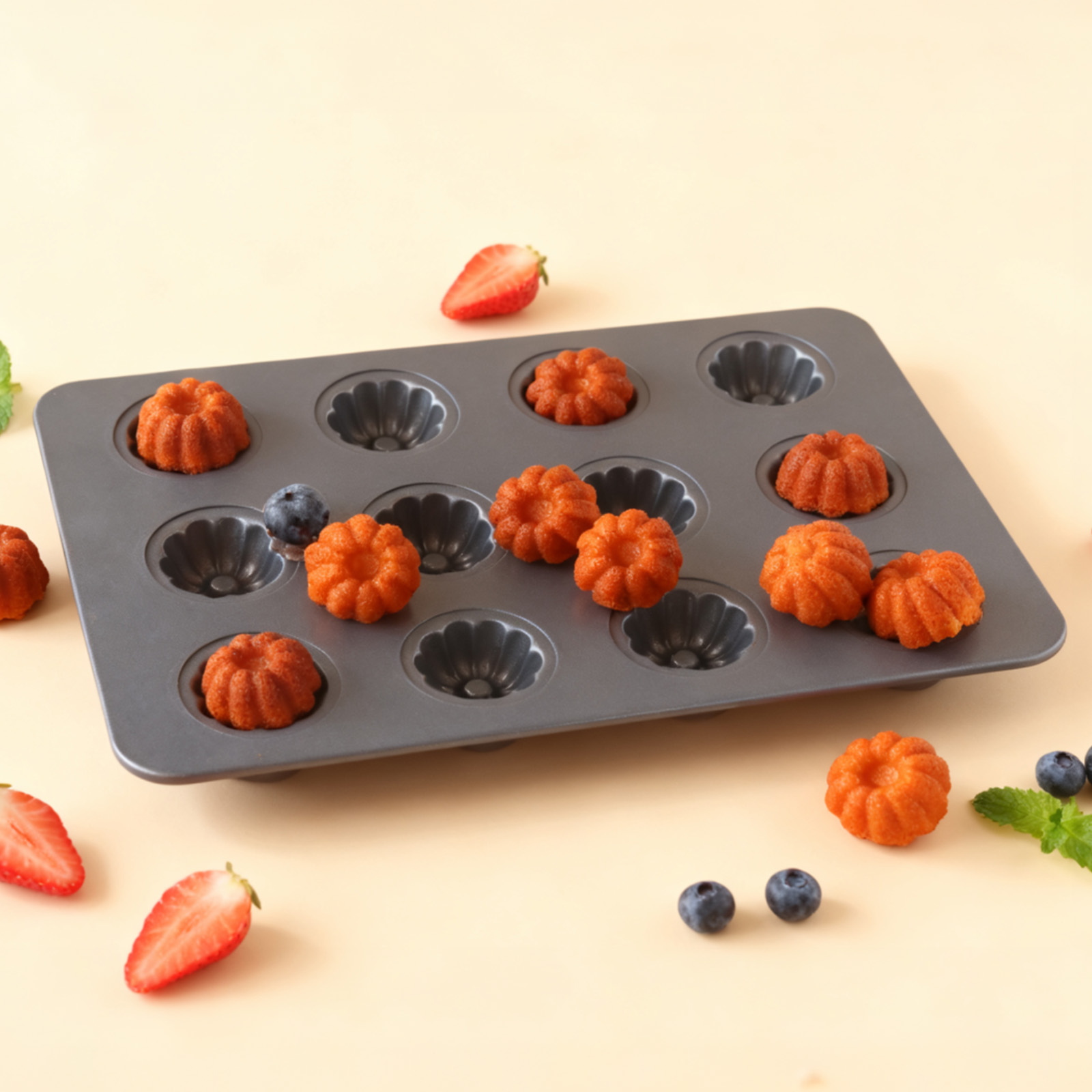 12-Cavity Mini Kouglof Baking  - Bread Baking Kitchen Utensils review and price