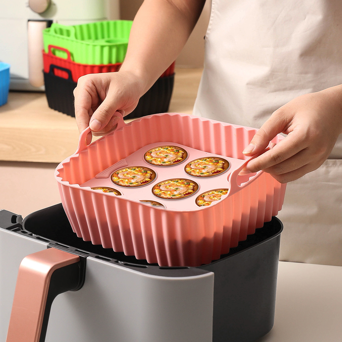2pcs Silicone Air Fryer Liners - Kitchen Baking Tray Set review and price