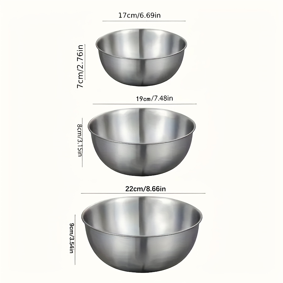 3pcs Stainless Steel Salad Bow - Kitchen Baking Store review and price