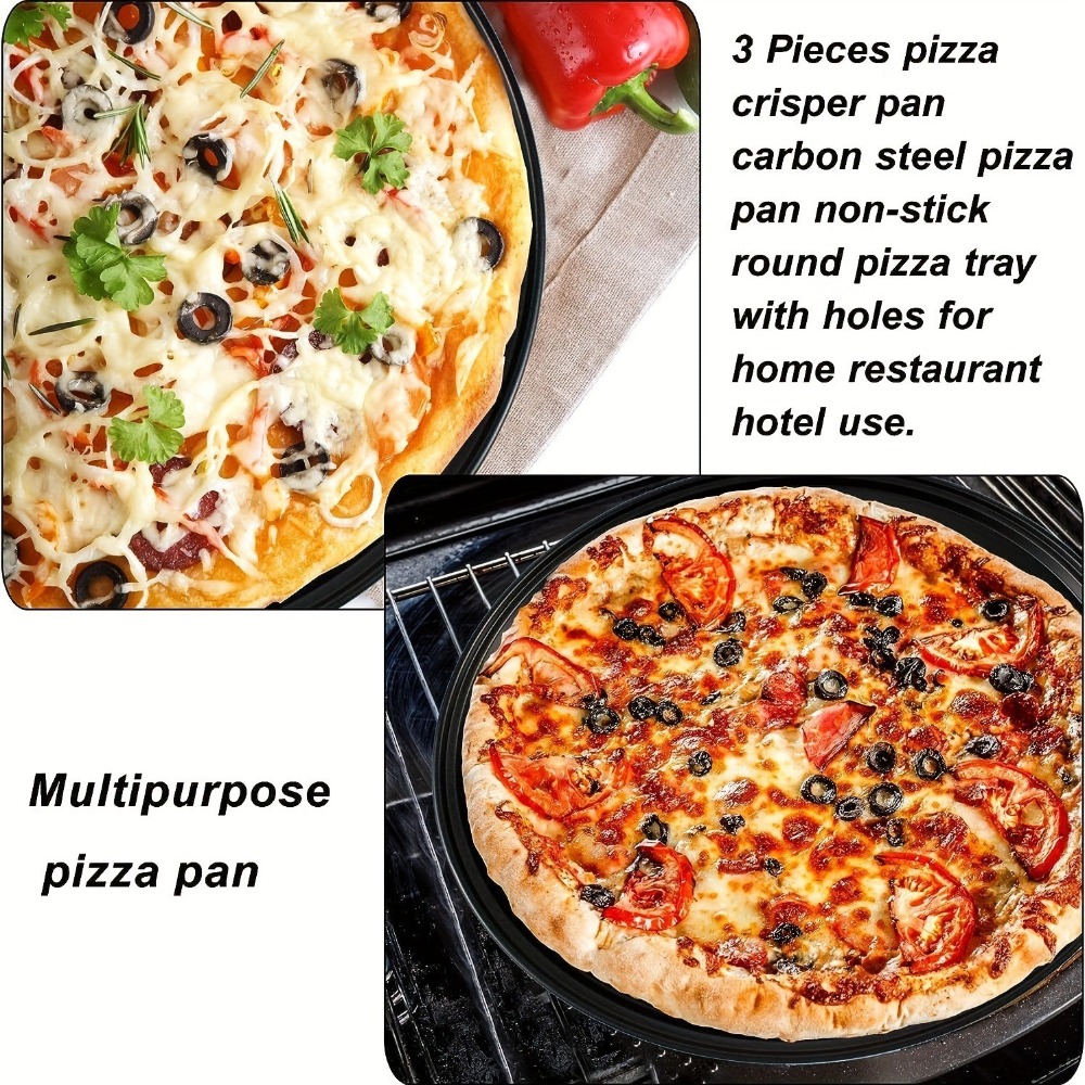 Carbon Steel Perforated Pizza  - Kitchen Baking Tray Set review and price