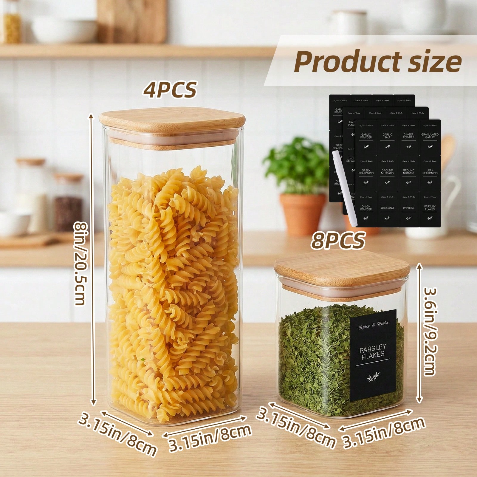 Tomnk 12pcs Glass Food Storage - Kitchen Baking Pantry review and price